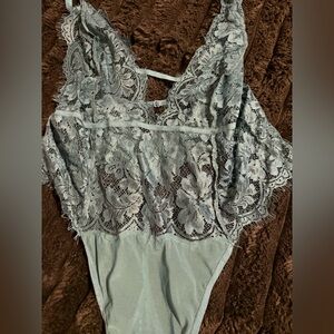 Lace Bodysuit in Sage Green